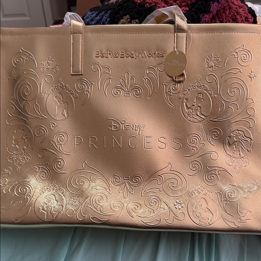 Disney Princess Embossed Gold Tote Bath and Body Works